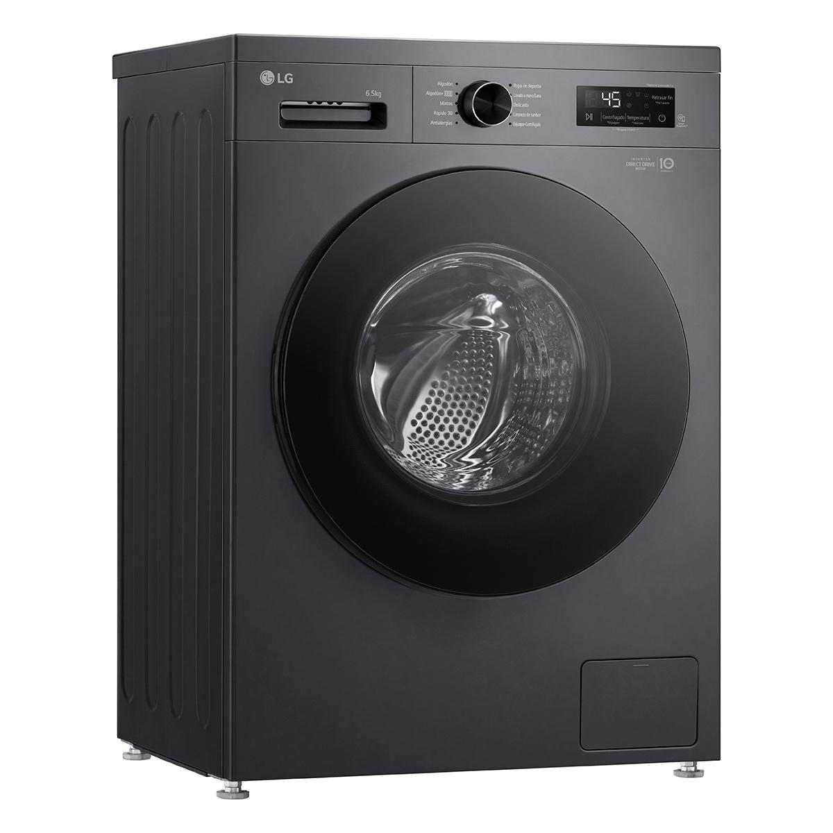 Lavarropas Automático Inverter LG VB-F WO 6.5KG 1200RPM Carga Frontal Negro